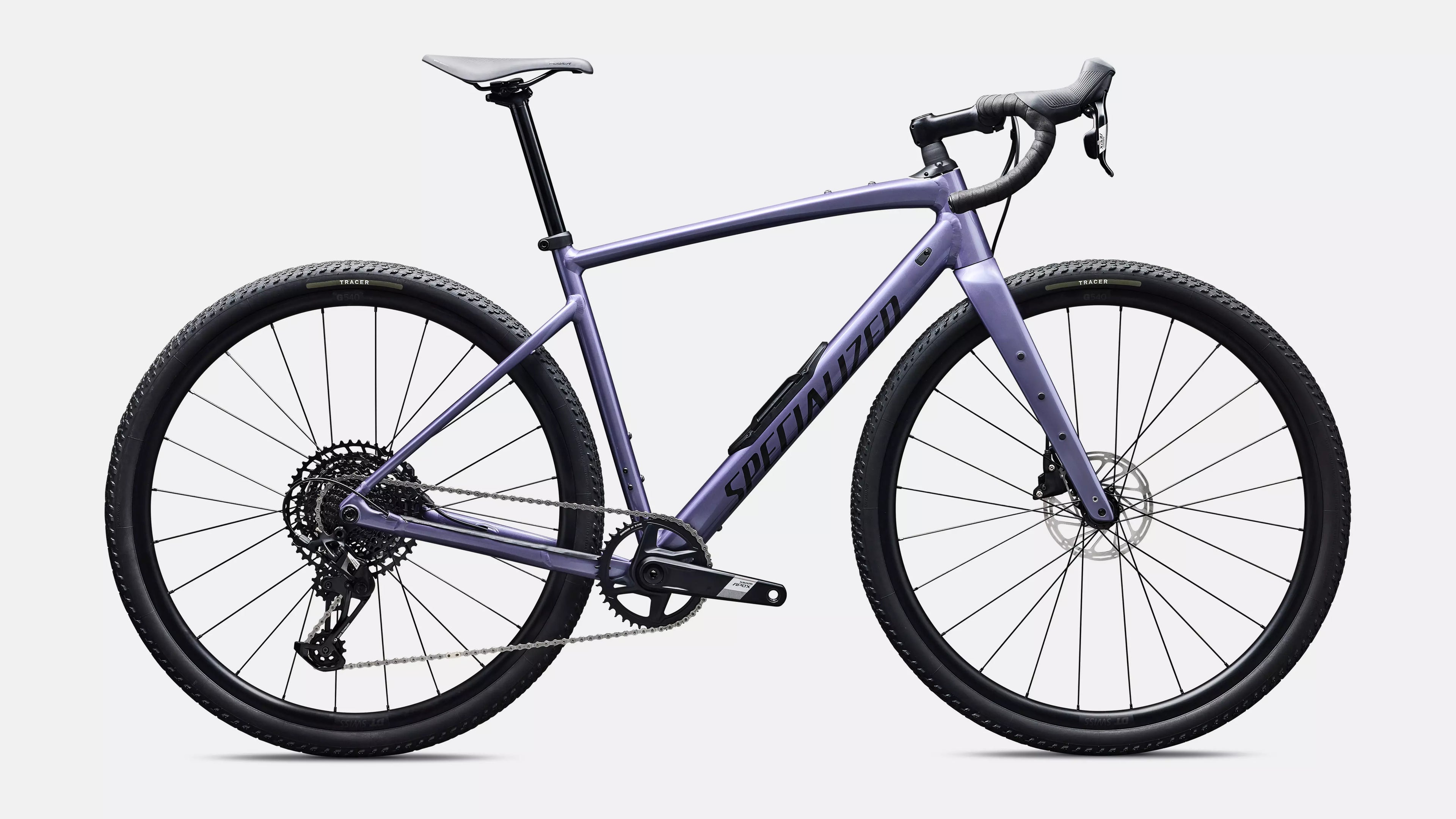 Purple bicycle on a white background