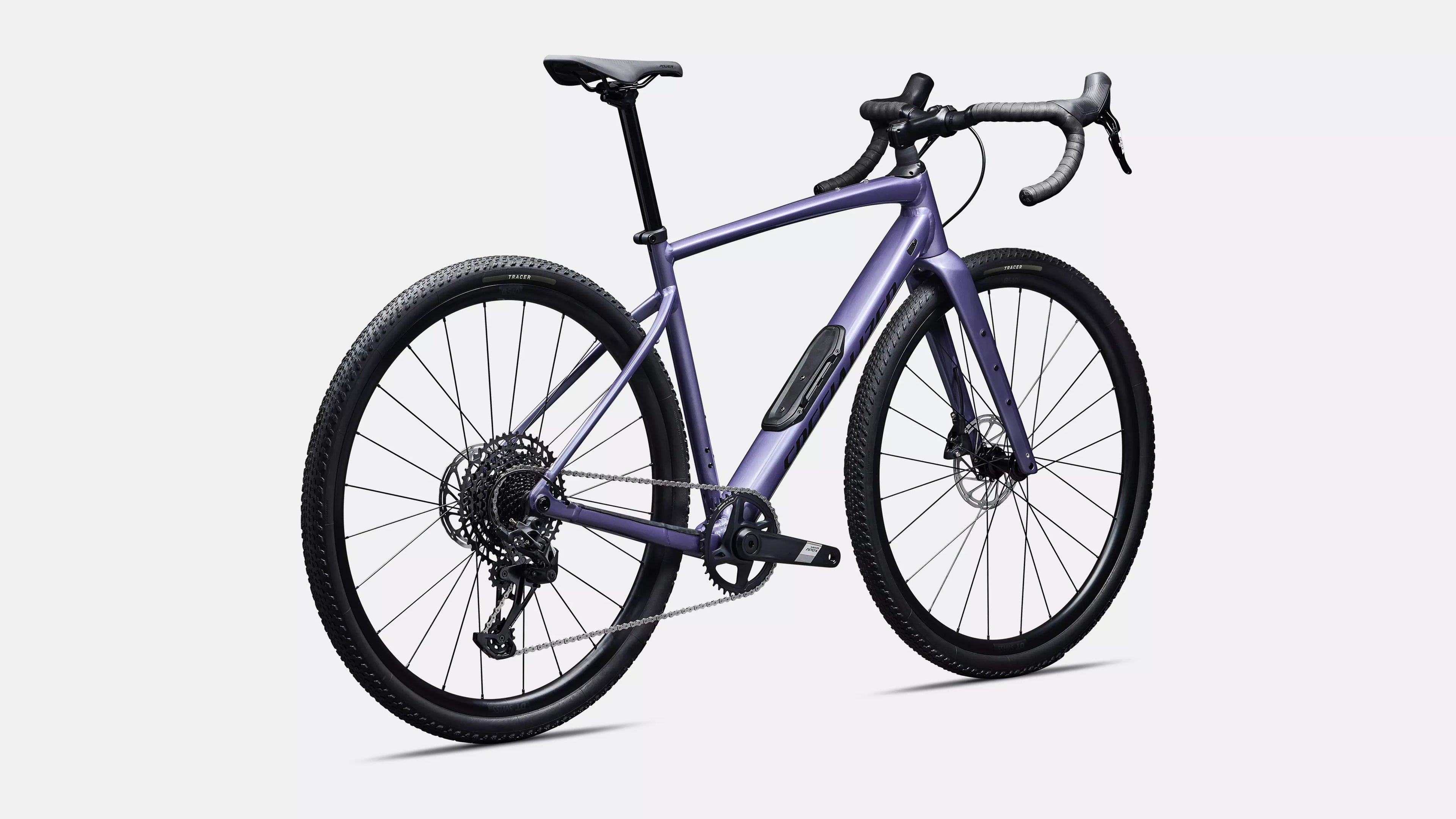 Purple bicycle on a white background
