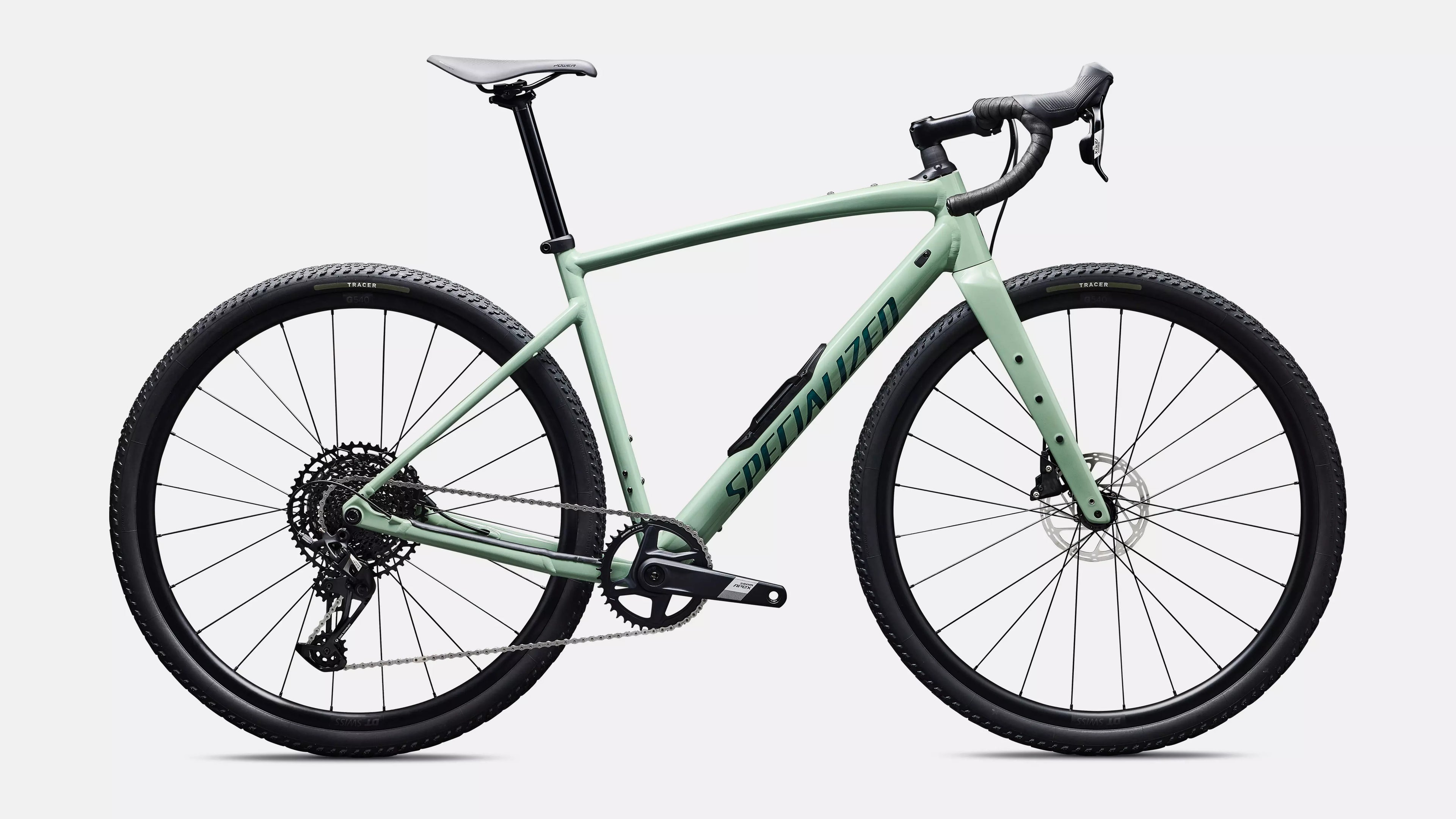 Gray bicycle on a white background