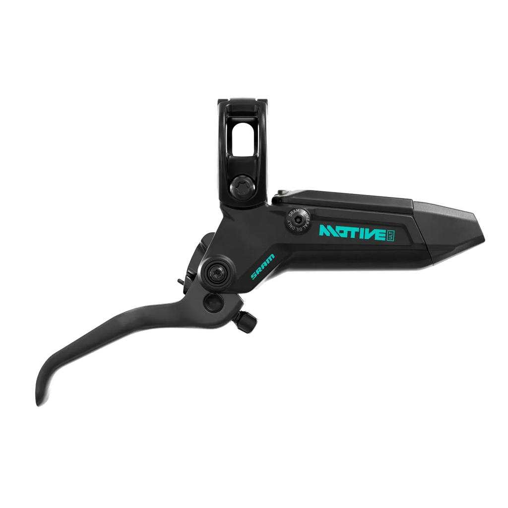 Black brake lever with 'Motive' branding on a white background