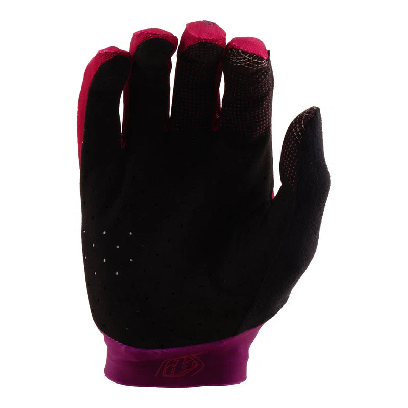 Black and pink glove on a white background