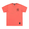 Orange t-shirt with a logo on a white background