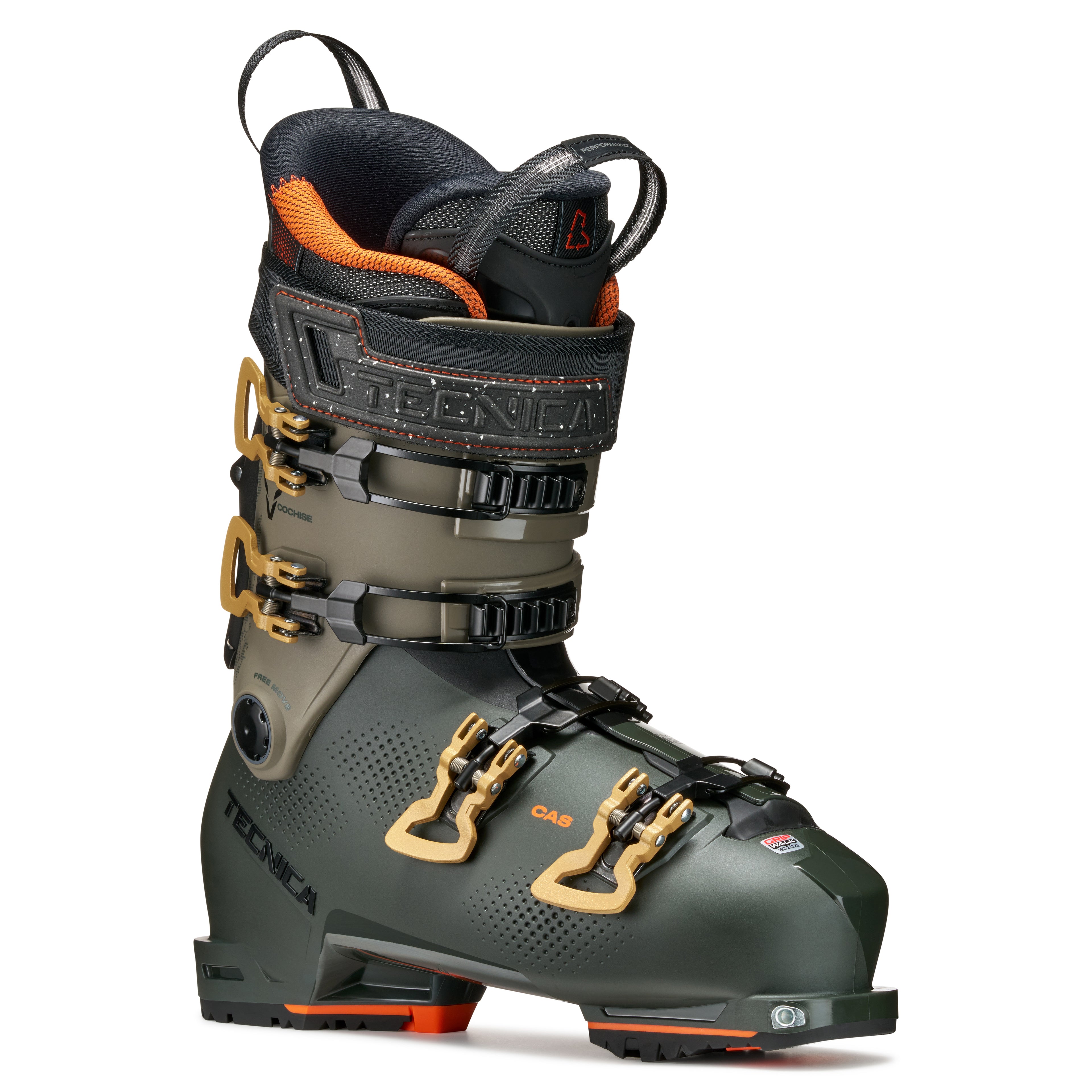 Technica ski boot with detailed design on a white background