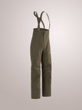 Green bib overalls on a light gray background