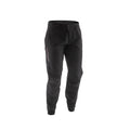 Black technical riding pants with a zippered side pocket and a vertical white 'Chromag' brand logo on the left leg, shown against a plain white background.
