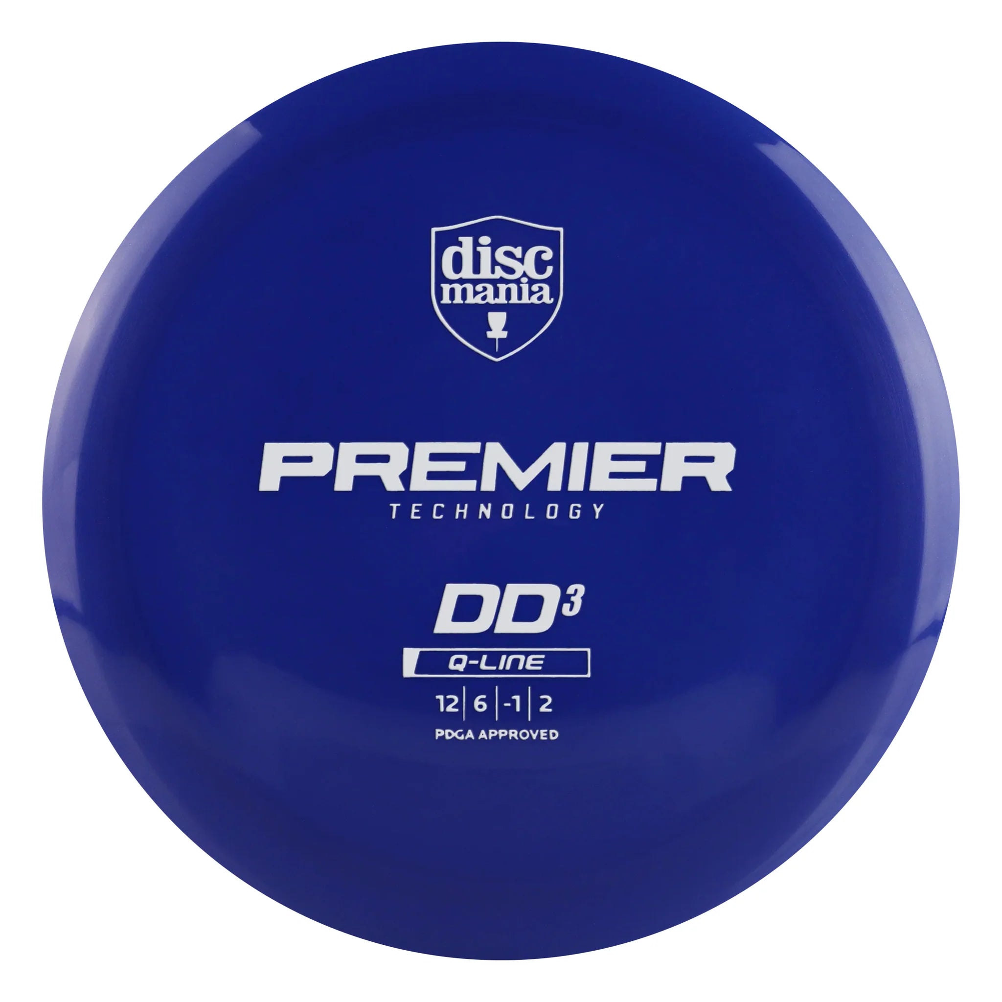 Blue disc with Discmania branding and text on a white background