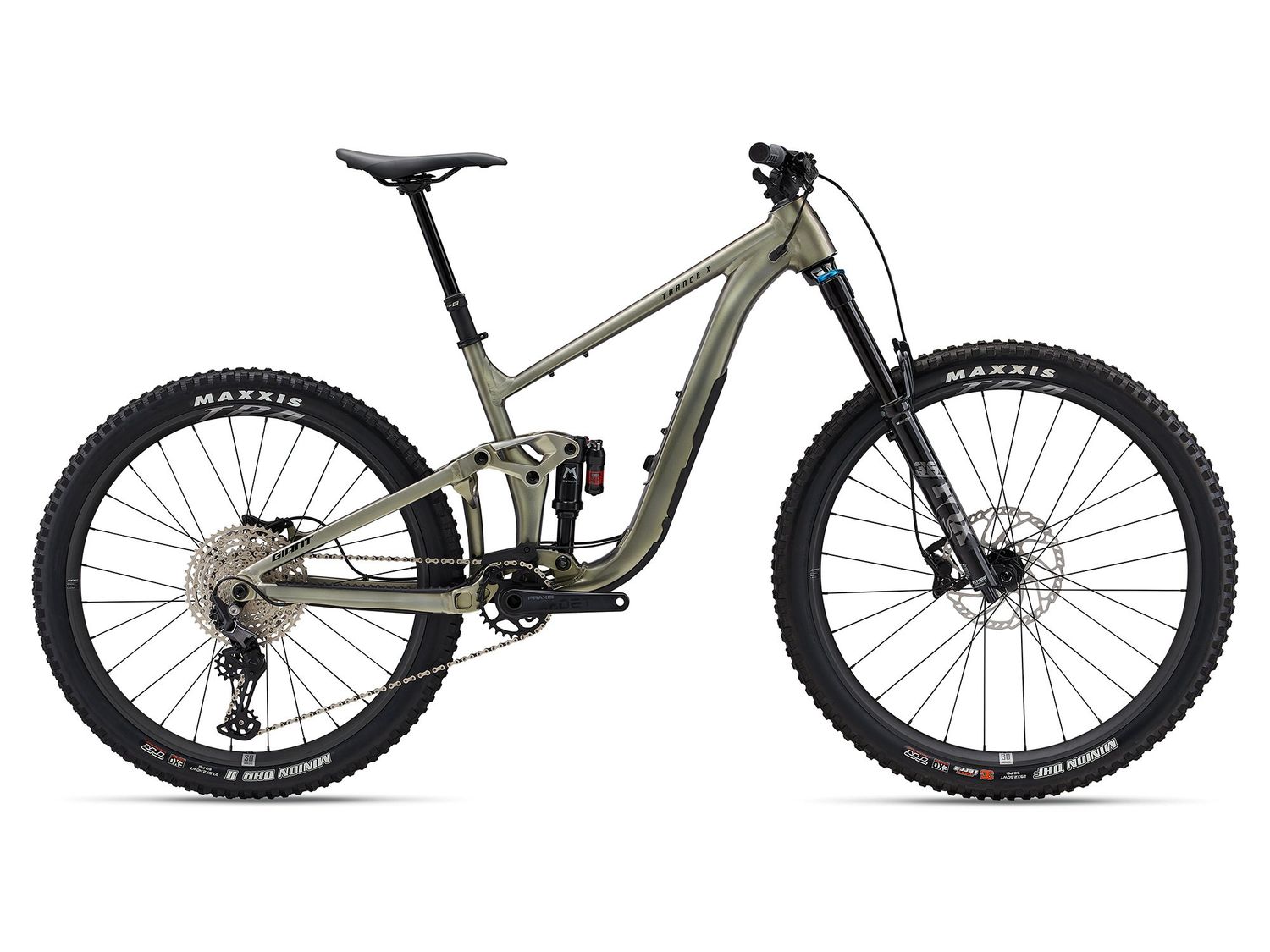 Mountain bike with Maxxis tires on a white background