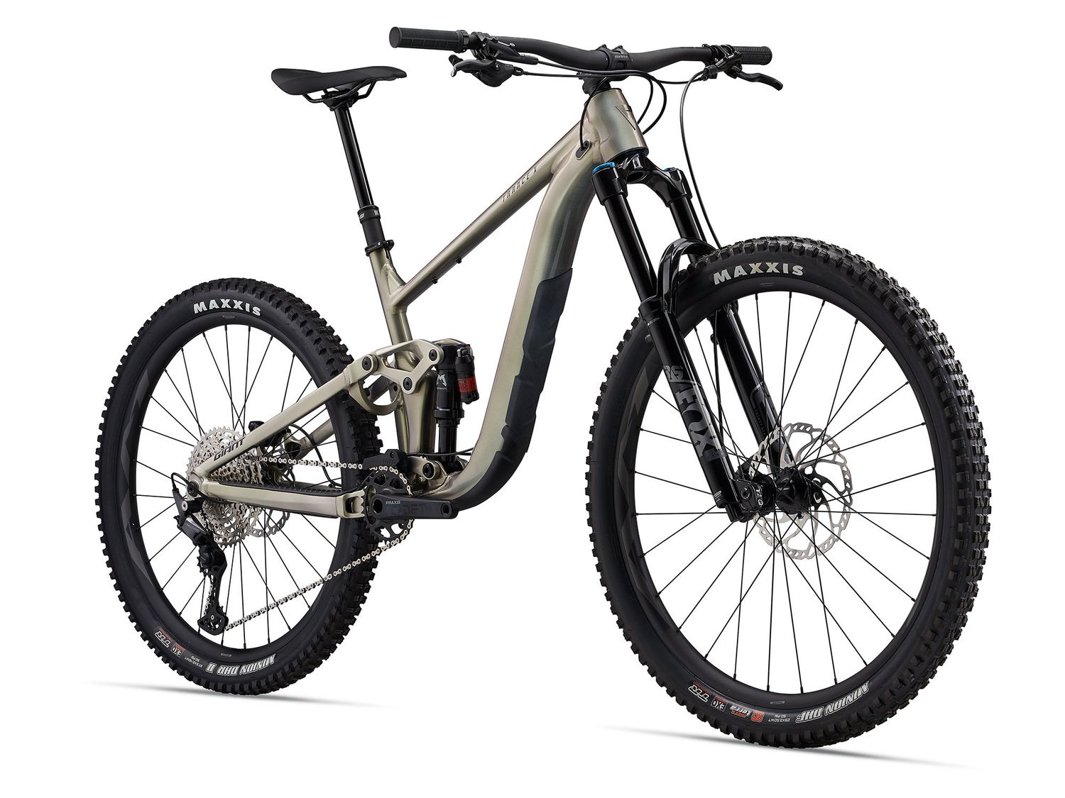 Mountain bike with Maxxis tires on a white background