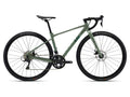 Green bicycle on a white background