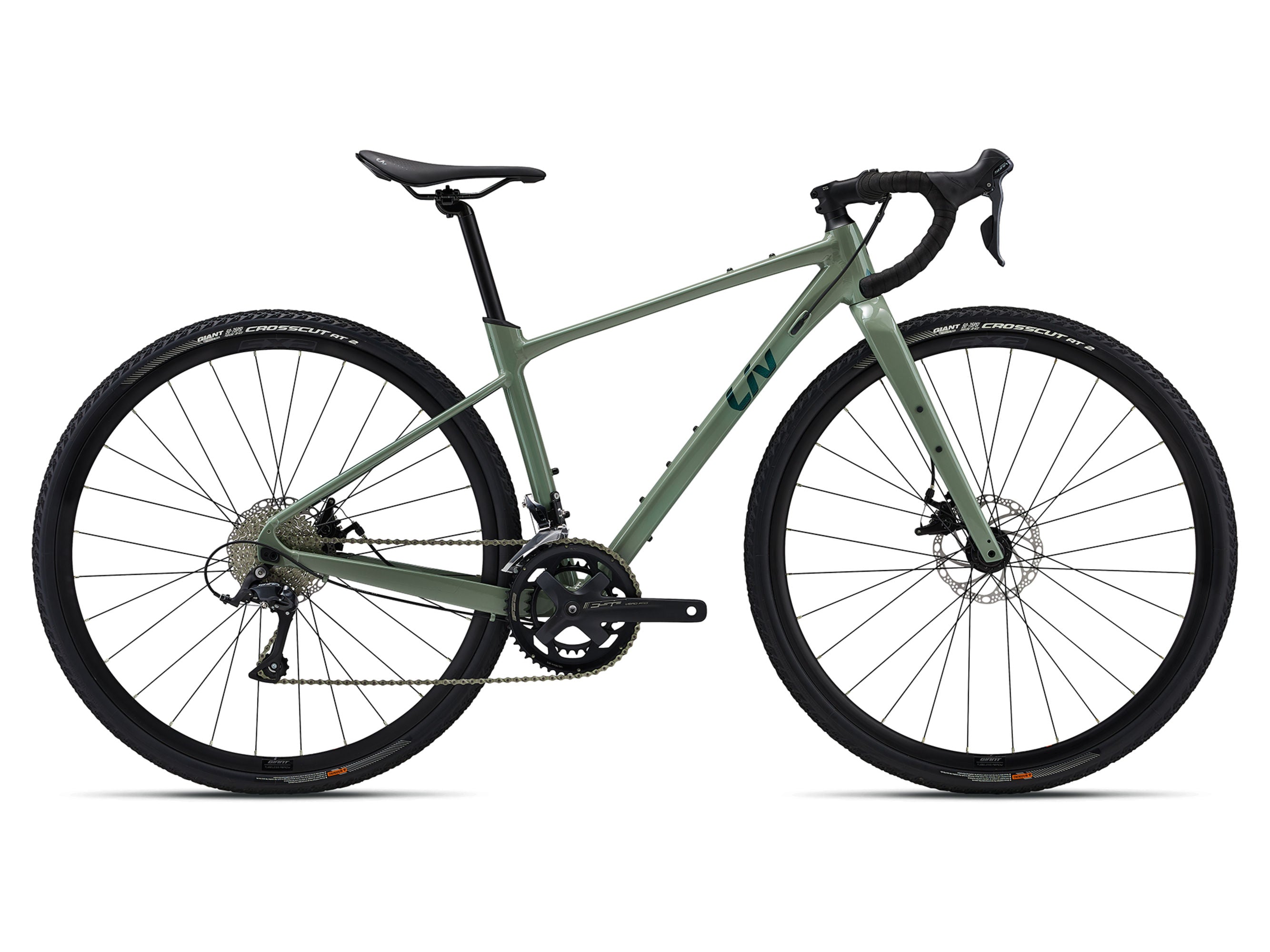 Green bicycle on a white background