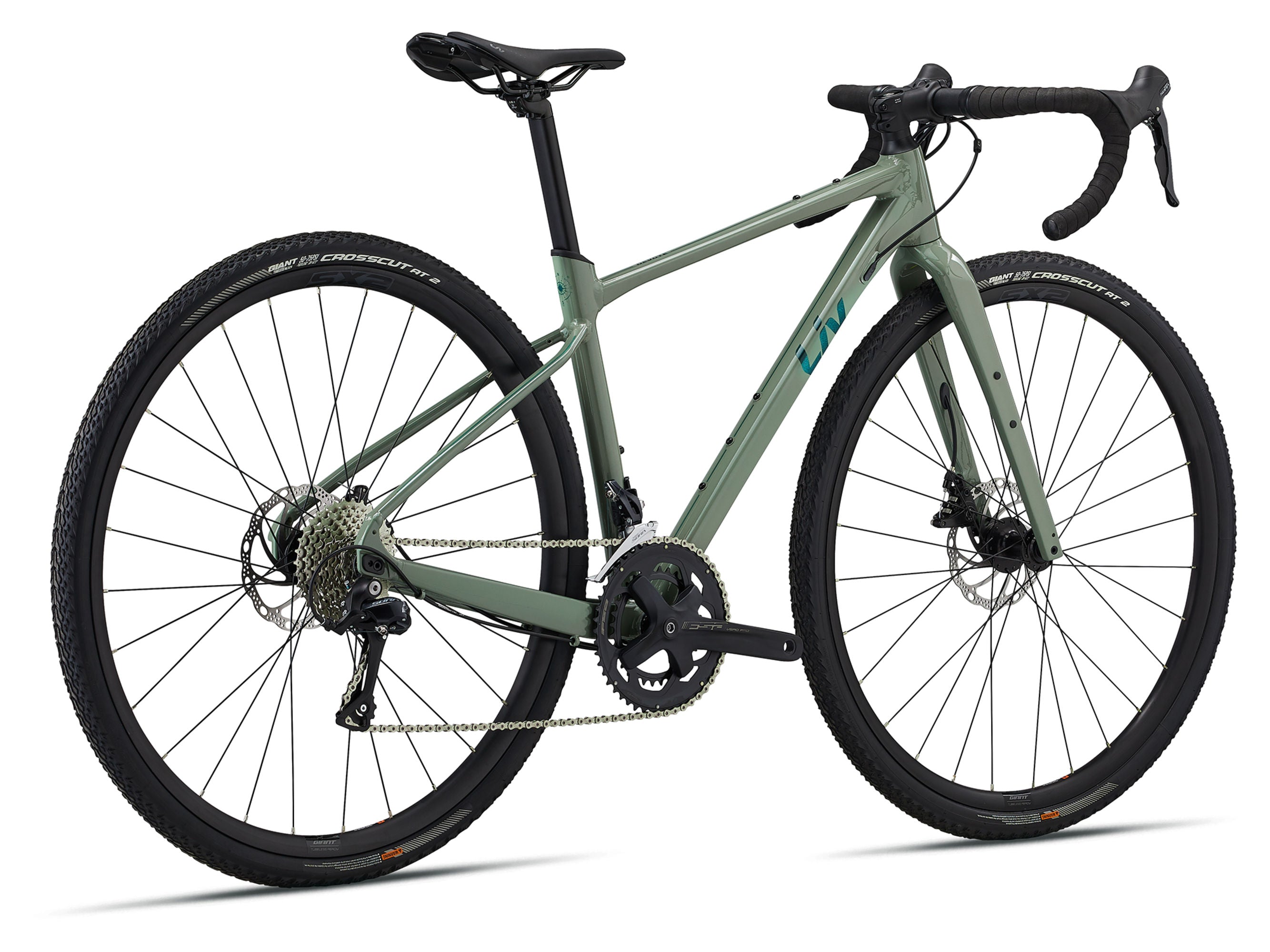 Green bicycle on a white background