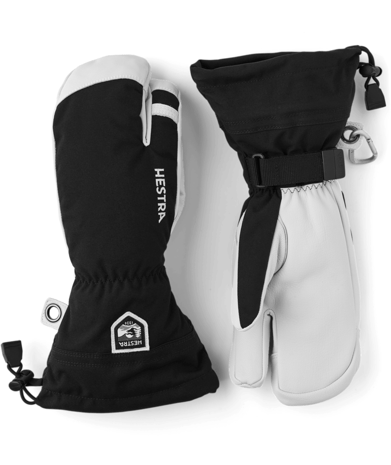 Gants de ski héliportés en cuir de l'armée à 3 doigts