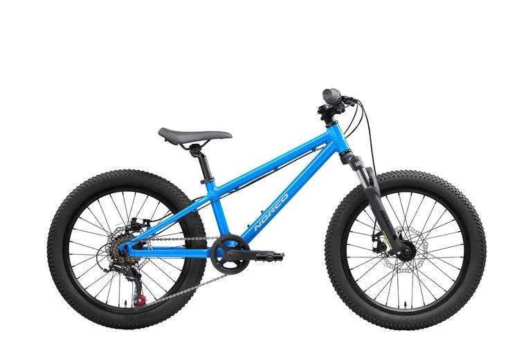 Blue children's bicycle on a white background
