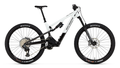 White mountain bike with black components on a white background