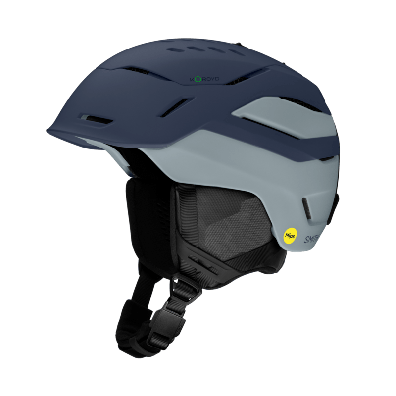 Helmet with a black strap on a transparent background