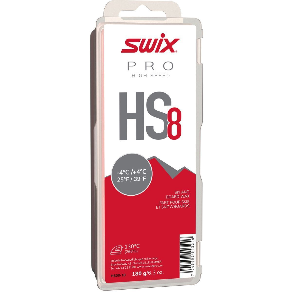 HS8 Red glide wax, -4°C/+4°C, 180g