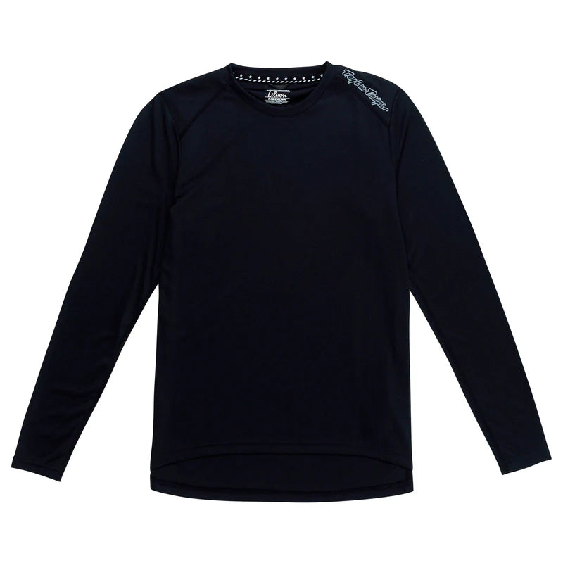 Black long-sleeve shirt on a white background