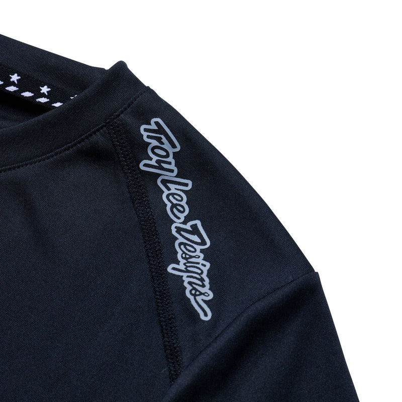 Black sweatshirt with 'Troy Lee Designs' logo on a white background