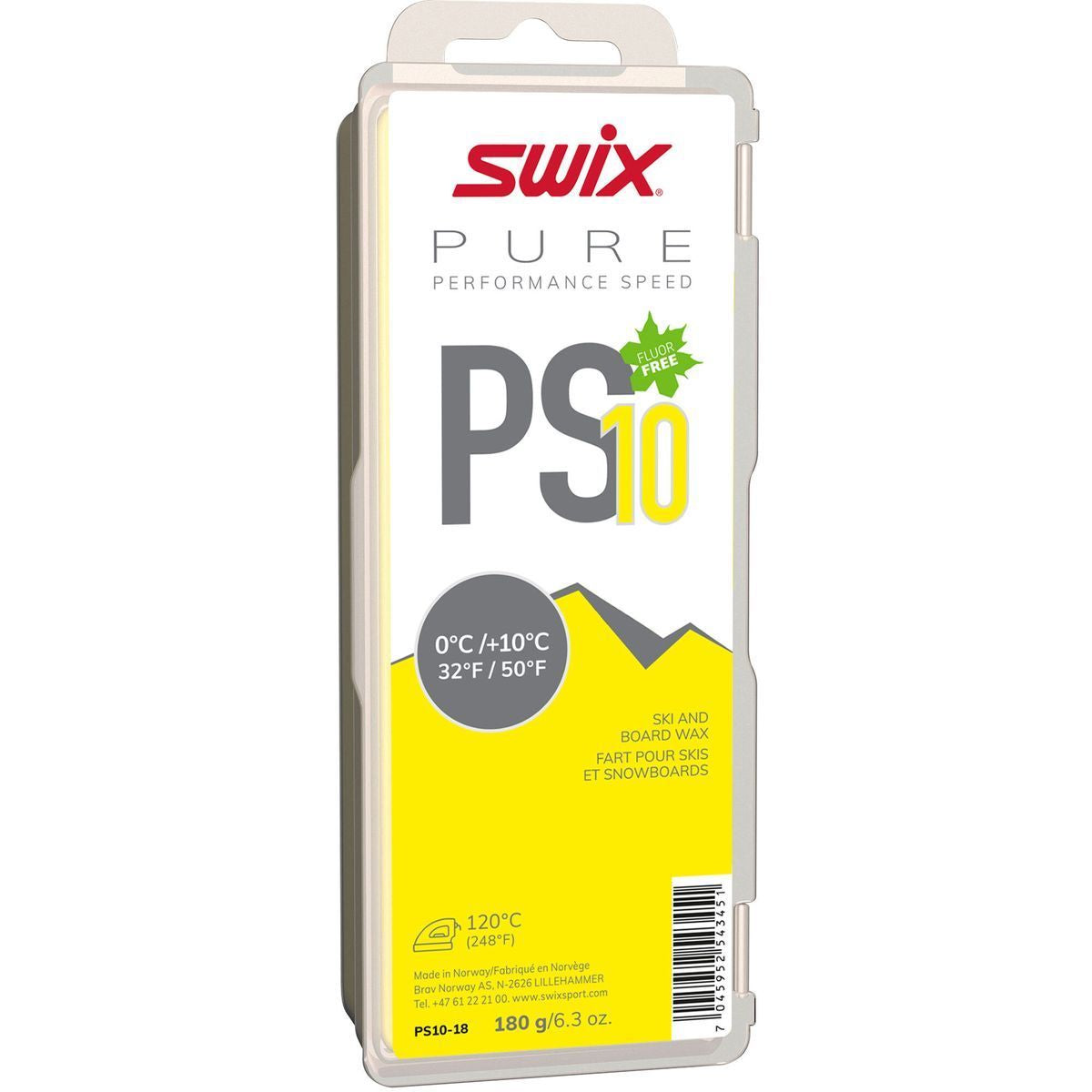 Cire de glisse jaune PS10, 0°C/+10°C, 180 g