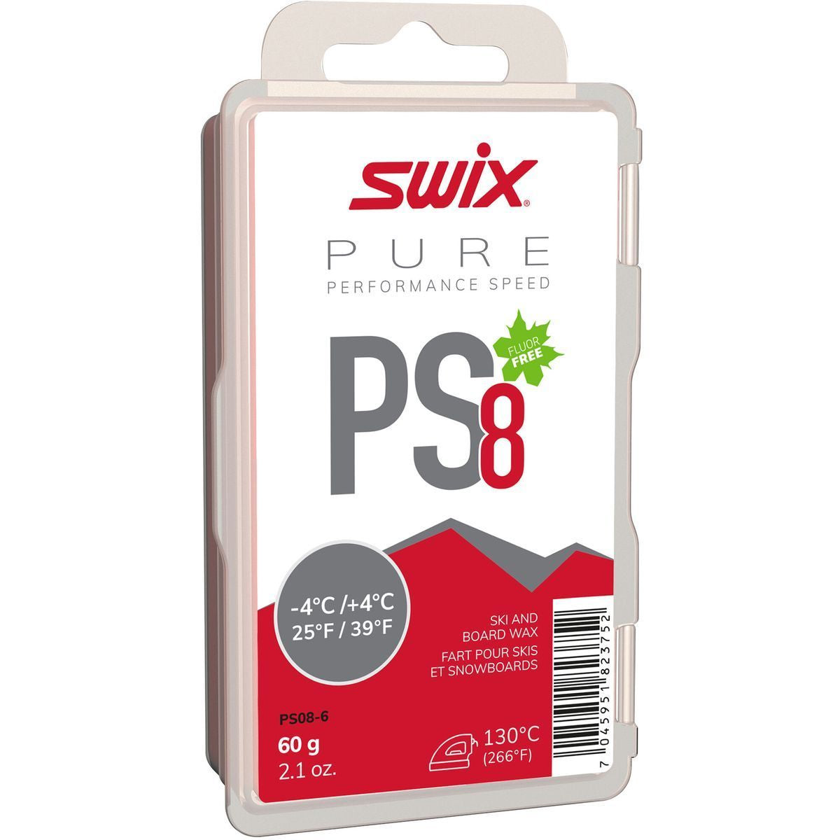 Cire de glisse rouge PS8, -4°C/+4°C, 60 g